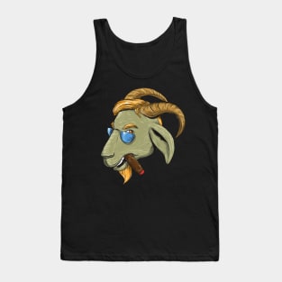 Hip Goat Smoking Cigar Tank Top